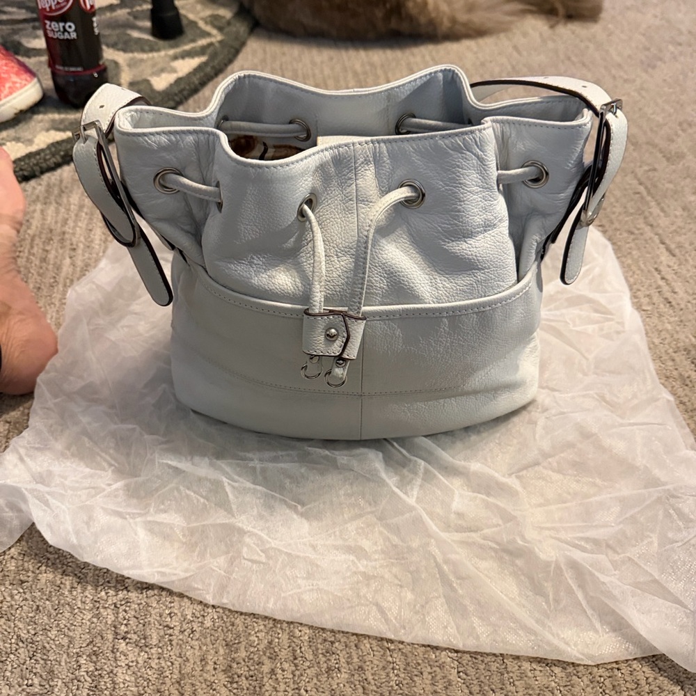 Tignanello Cream and Brown Shoulder Bag